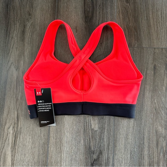 Under Armour Crossback Bra Neon Orange Small NWT - Picture 2 of 2
